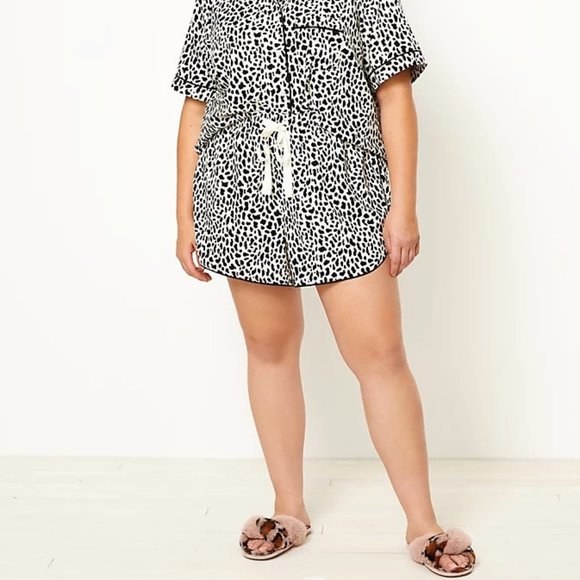 LOFT Other - NEW Loft 16/18 Cream Black Animal Pajama Shorts